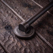 Load image into Gallery viewer, Textured Round Stair Rods, decorative bracket and bar detail
