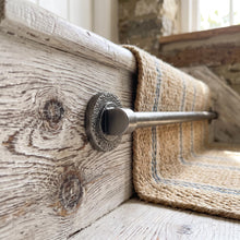 Load image into Gallery viewer, Pebbled Round Stair Rods, decorative bracket and bar detail
