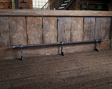 Load image into Gallery viewer, Industrial Foot Rail Wrought Iron Home Bar Foot Rail Kitchen Island Foot Rest Custom Foot Railing Metal Steel Cast Iron Bar Décor Steampunk
