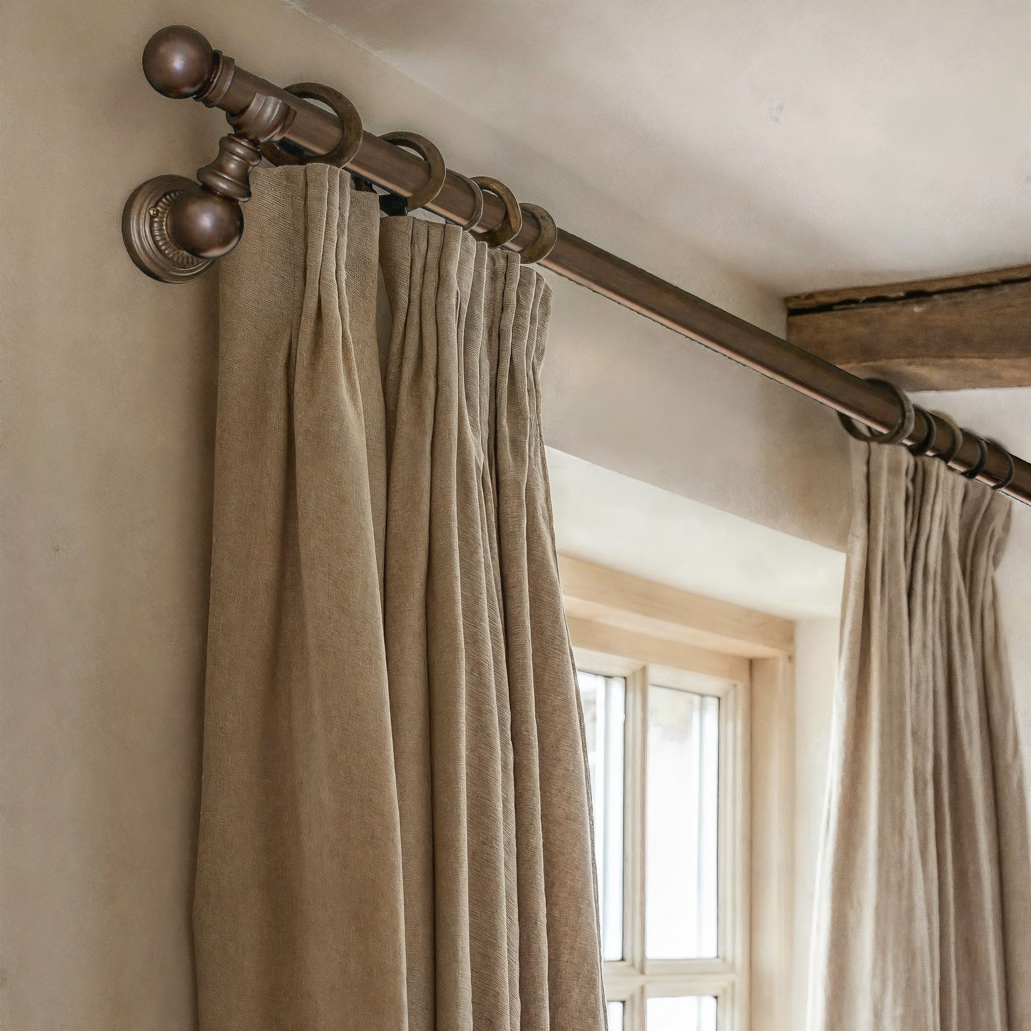 Vintage Curtain Rail Bronze metal curtain rail wrought iron wall mounted – middlefarmcrafts
