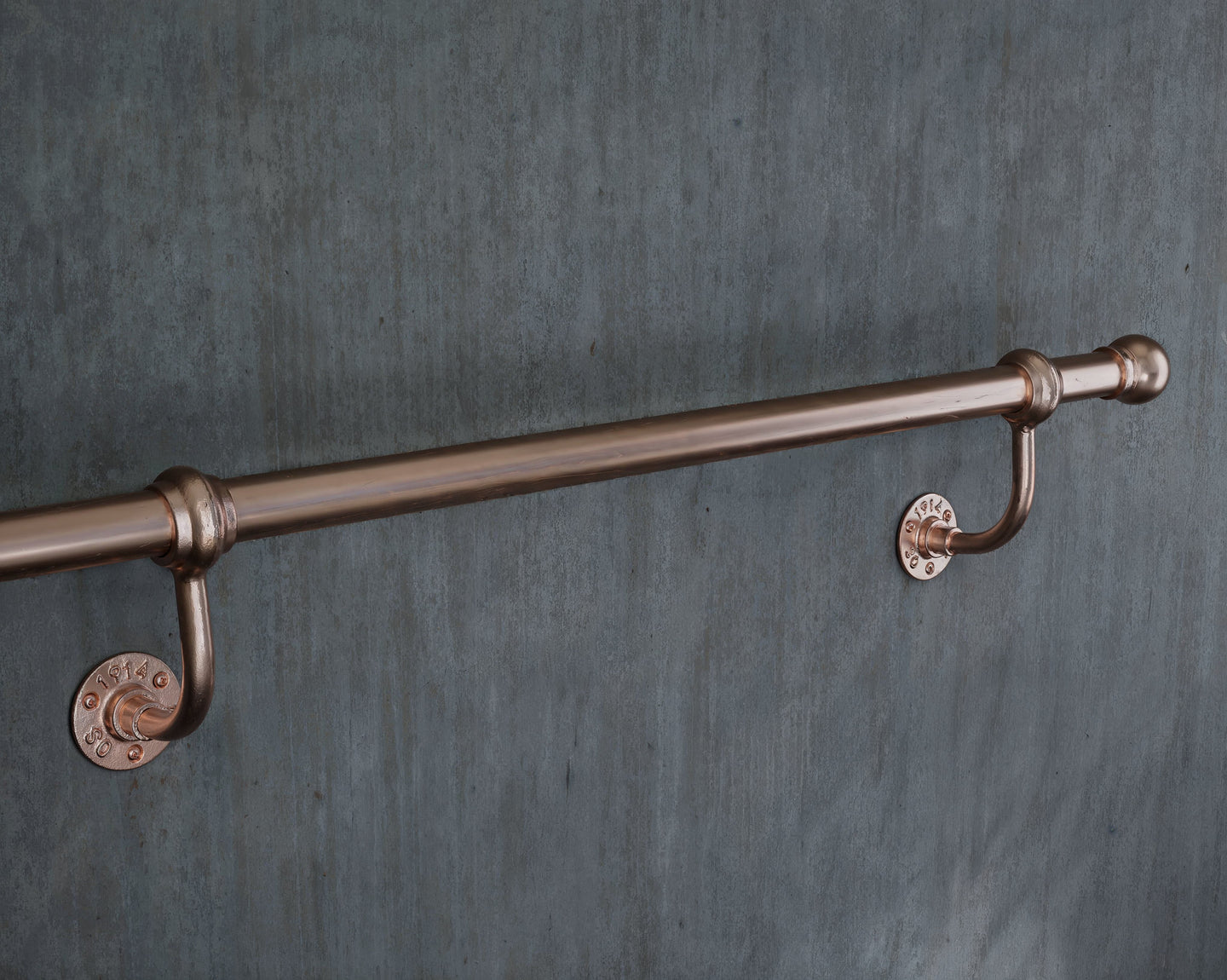 Industrial Copper Stair Handrail wrought iron