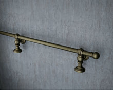 Load image into Gallery viewer, Ornate foot rail aged brass home bar foot rail
