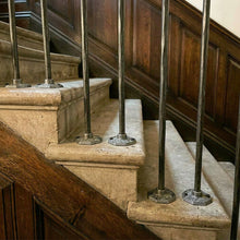Load image into Gallery viewer, Gothic Ornate Iron Spindles | Hand Forged Hammered Steel | Victorian Gothic Stair Railing |Tread Mount Balusters | Period Decor
