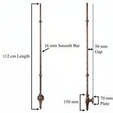 Load image into Gallery viewer, Ornate Cast Iron Stair Spindles | Decorative Side Mount Balusters | Aged Bronze Face Fix Railing | Custom Banister | Traditional Home Decor
