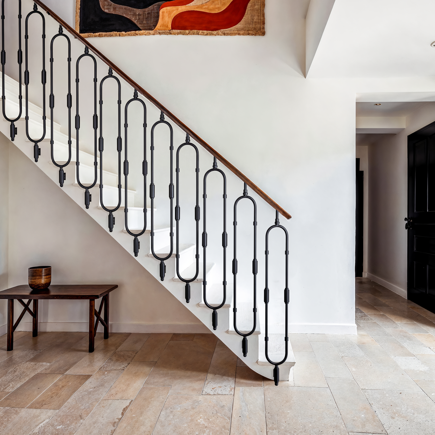 Wrought Iron Stair Spindle Black Railing Panel