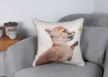 Load image into Gallery viewer, Fox cushion cover &amp; pillow, cotton Safari themed cushions

