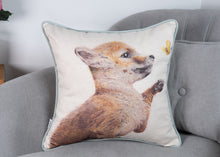 Load image into Gallery viewer, Fox cushion cover &amp; pillow, cotton Safari themed cushions
