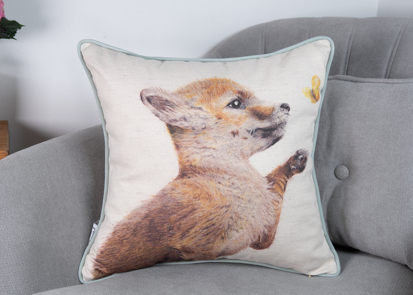 Fox cushion cover & pillow, cotton Safari themed cushions