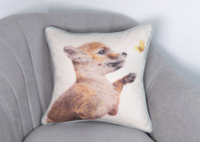 Load image into Gallery viewer, Giraffe cushion cover &amp; pillow, cotton Safari themed cushions
