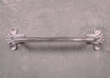 Load image into Gallery viewer, Silver fleur de lis towel rail
