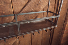 Load image into Gallery viewer, Industrial wine rack ceiling mounted with glass holders
