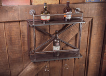 Load image into Gallery viewer, Industrial style wine rack wall &amp; glass rack wall mounted
