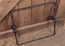 Load image into Gallery viewer, Industrial shower curtain rail black wrought iron Rectangular &amp; square ceiling mounted
