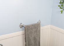 Load image into Gallery viewer, Silver fleur de lis towel rail
