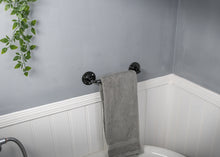 Load image into Gallery viewer, Black Cast iron &amp; steel Industrial towel rail
