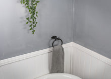 Load image into Gallery viewer, Steel black towel rail holder
