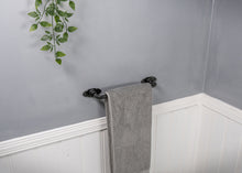 Load image into Gallery viewer, Steel black towel rail

