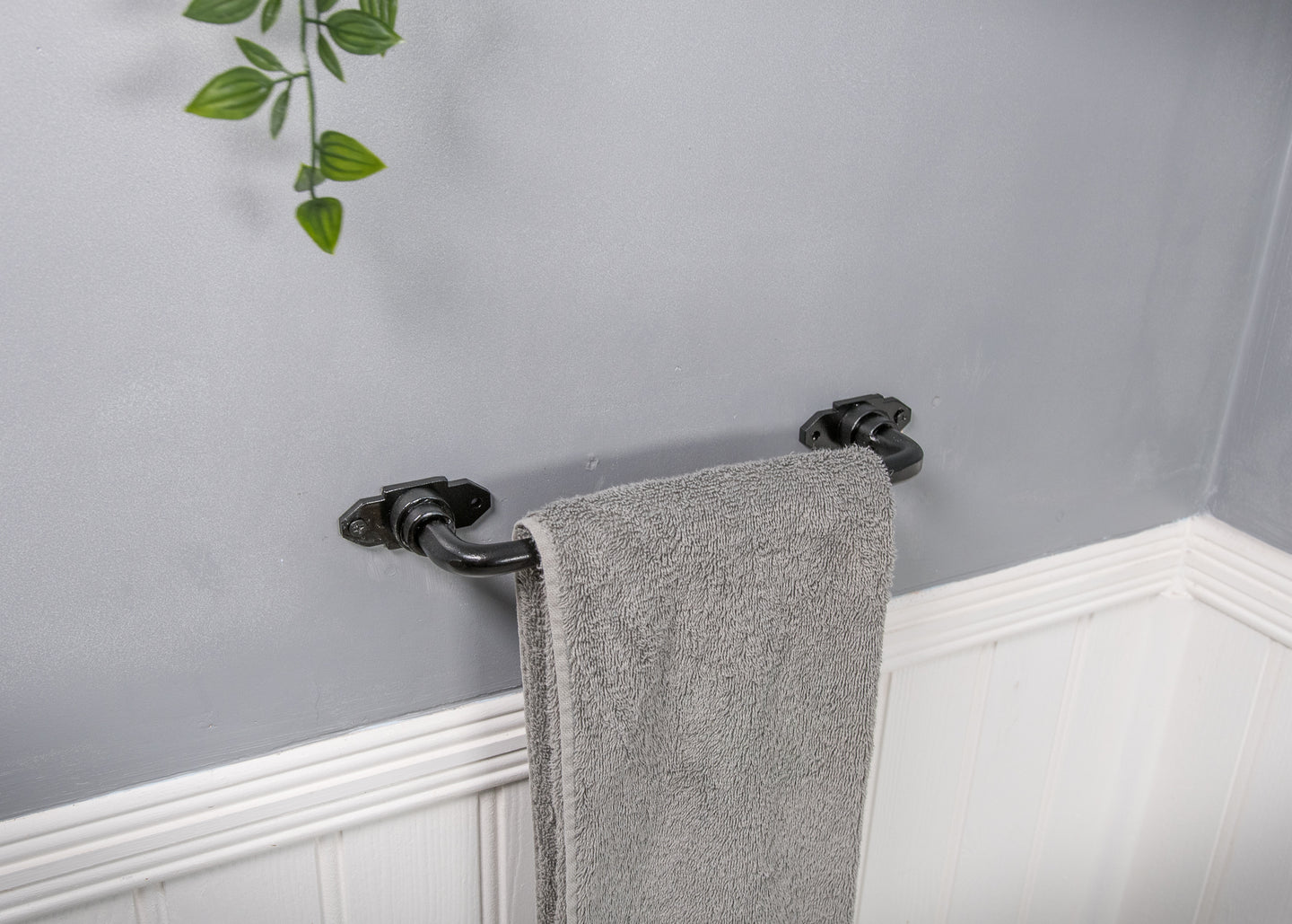 Steel black towel rail