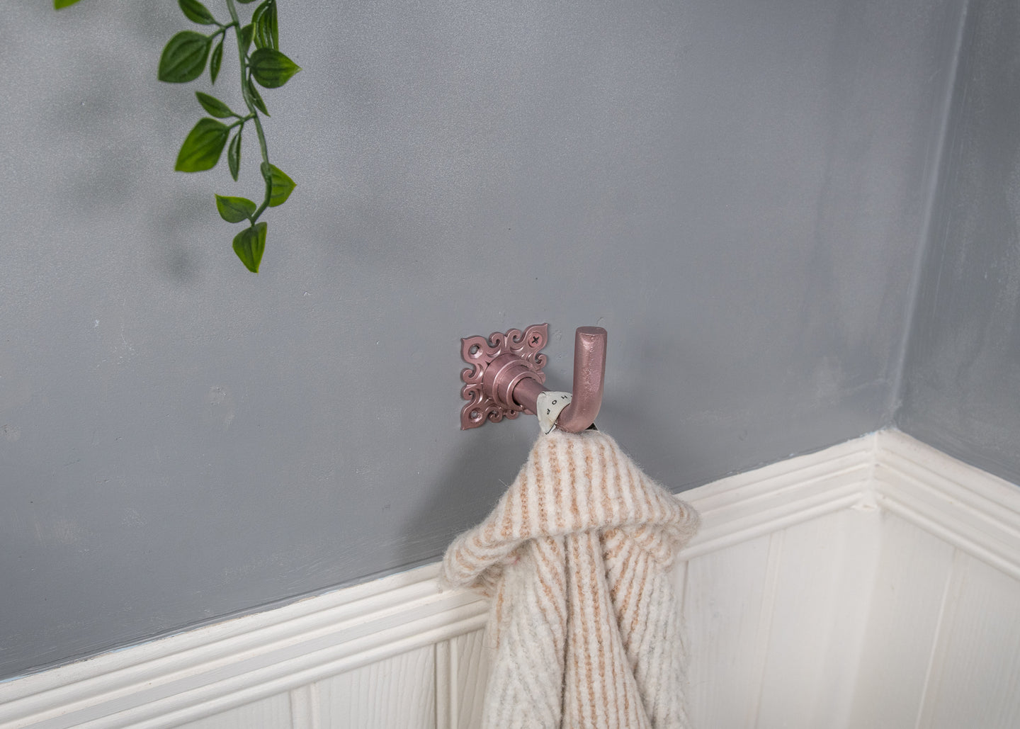 Vintage pink hook wall mounted
