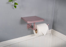 Load image into Gallery viewer, Vintage pink Toilet roll holder &amp; shelf
