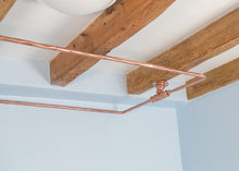 Load image into Gallery viewer, Industrial shower curtain rail copper wrought iron Rectangular &amp; square ceiling mounted
