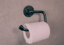 Load image into Gallery viewer, Industrial black toilet roll holder
