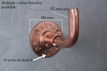 Load image into Gallery viewer, Industrial copper steel hook wall mounted
