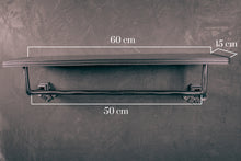 Load image into Gallery viewer, Silver fleur de lis Towel Rail &amp; shelf
