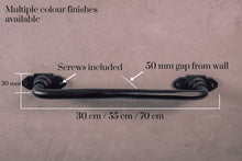 Load image into Gallery viewer, Steel black towel rail
