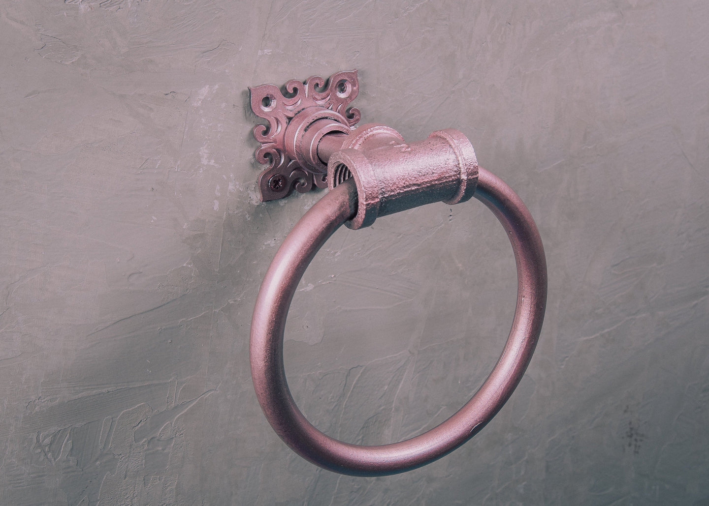 Vintage pink towel ring